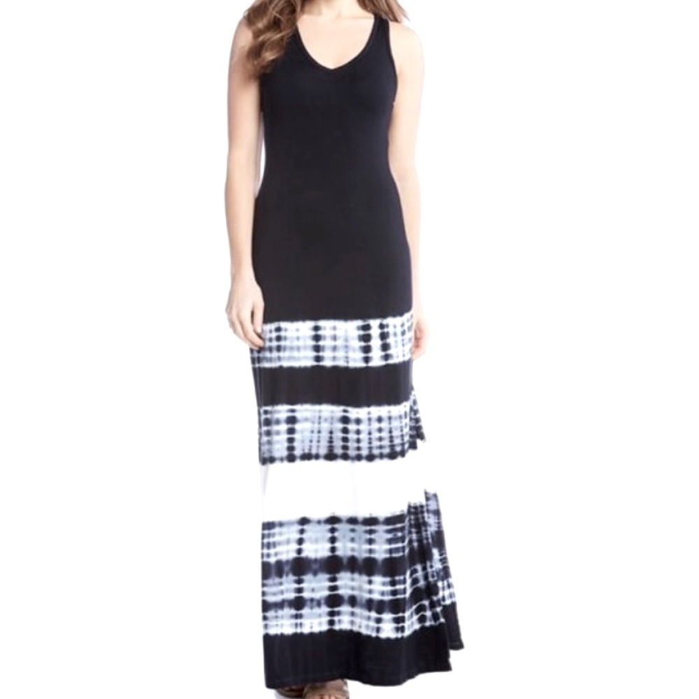 Karen Kane navy tie dye maxi dress